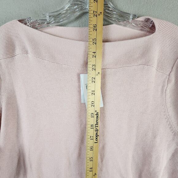 J Jill Wearever Knit Sweater Women 1X Pink Cotton/Poly Side Button Pullover - Picture 7 of 11